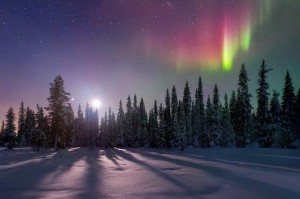 Mild auroa lights in Norway.